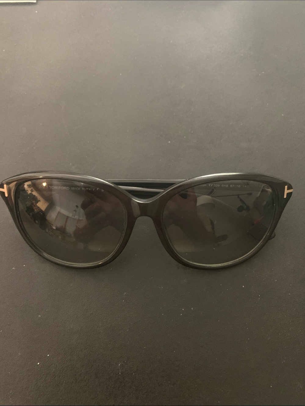 Tom Ford 58mm CatsEye Black Sunglasses.